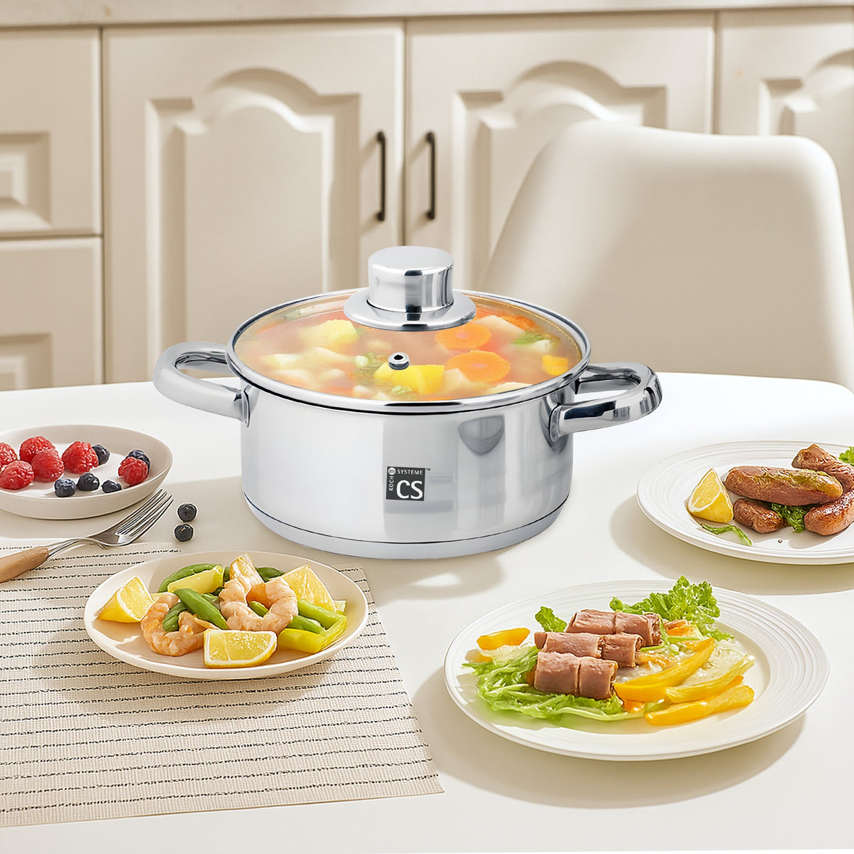 Belm 4pcs Stainless Steel Cookware Set