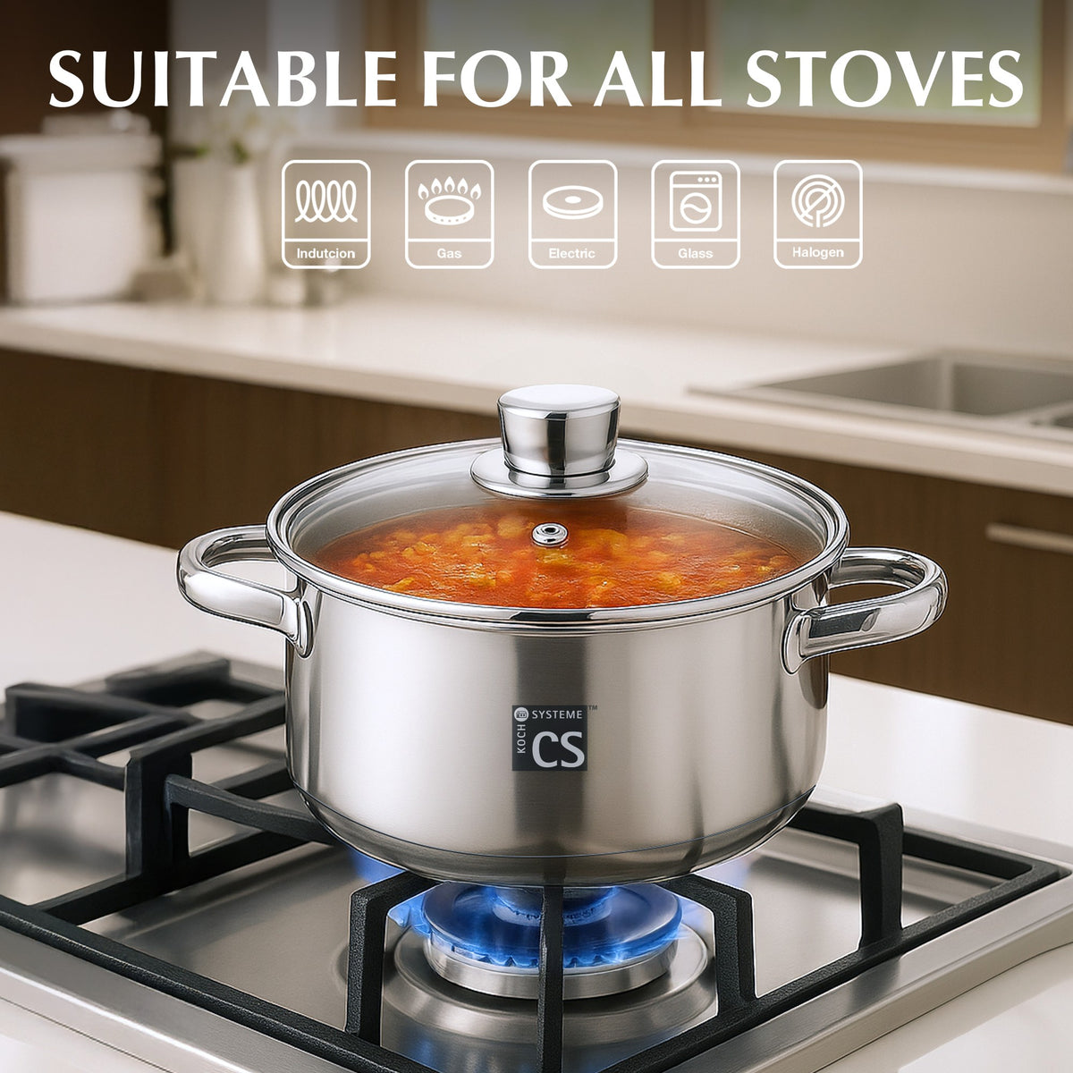 Belm 4pcs Stainless Steel Cookware Set