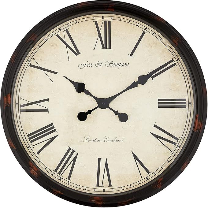 Station Wall Clock 50cm Grand Central in Black and Beige