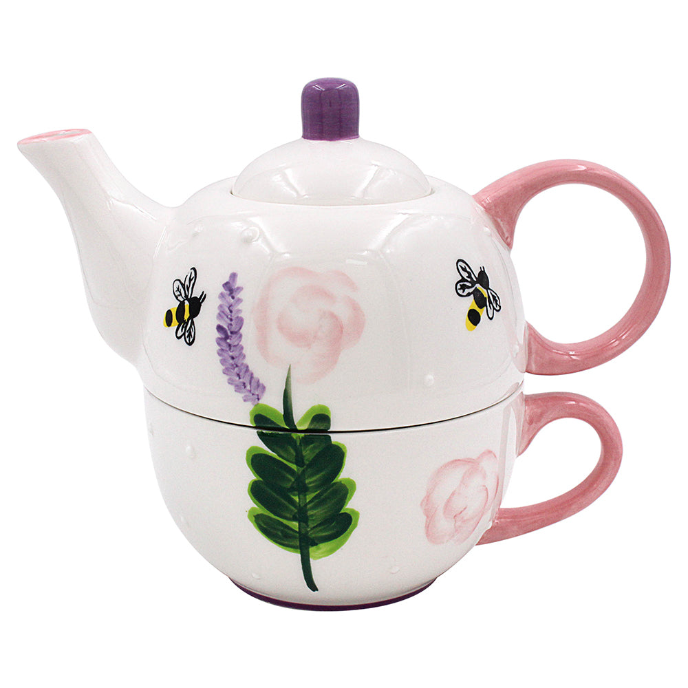 Roses & Bees Fine China Tea For One