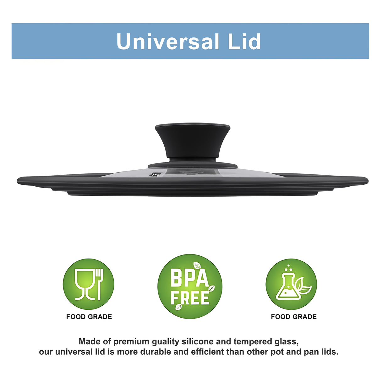 Sola Universal Glass Lid for Saucepan - 20/22/24cm