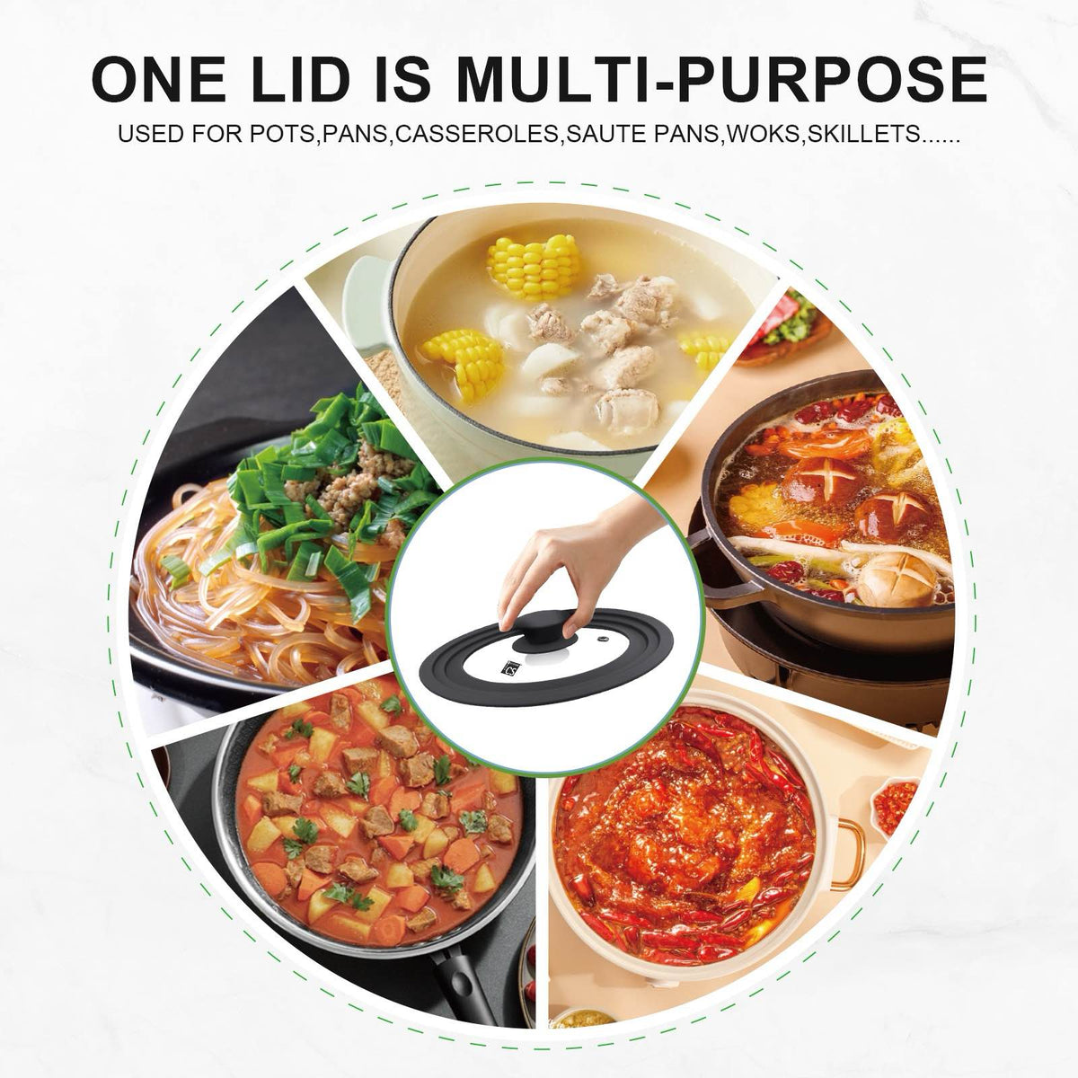 Sola Universal Glass Lid for Saucepan - 20/22/24cm