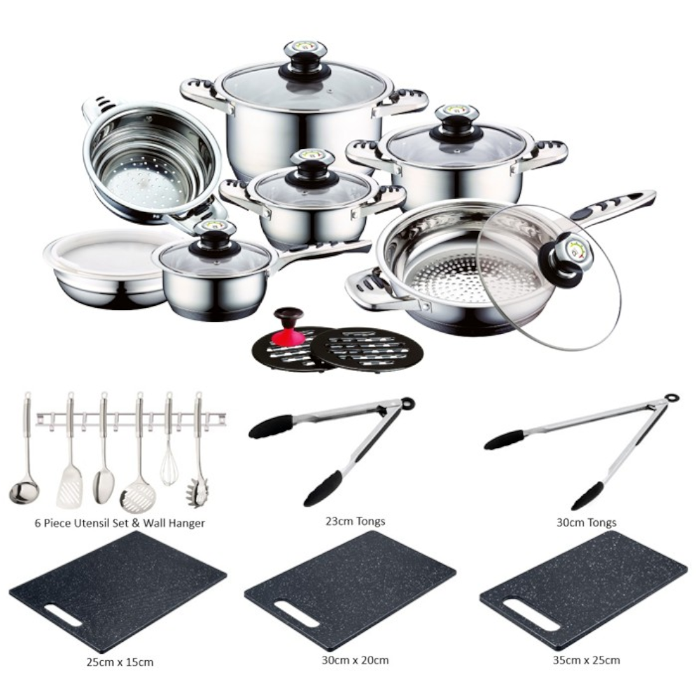 Aurich Cookware Set with Utensil and Accessory Bundle - 28 Pieces