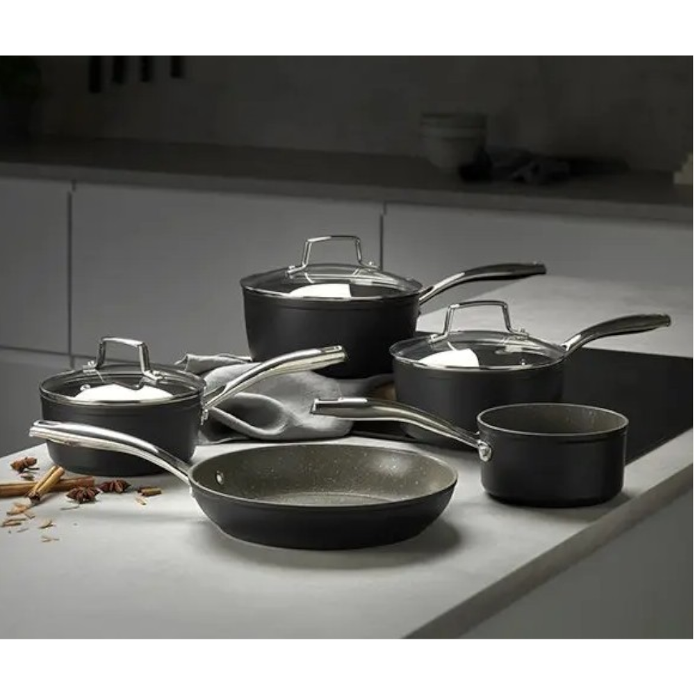 Stellar Rocktanium 5 Piece Non-Stick Saucepan & Frying Pan Set