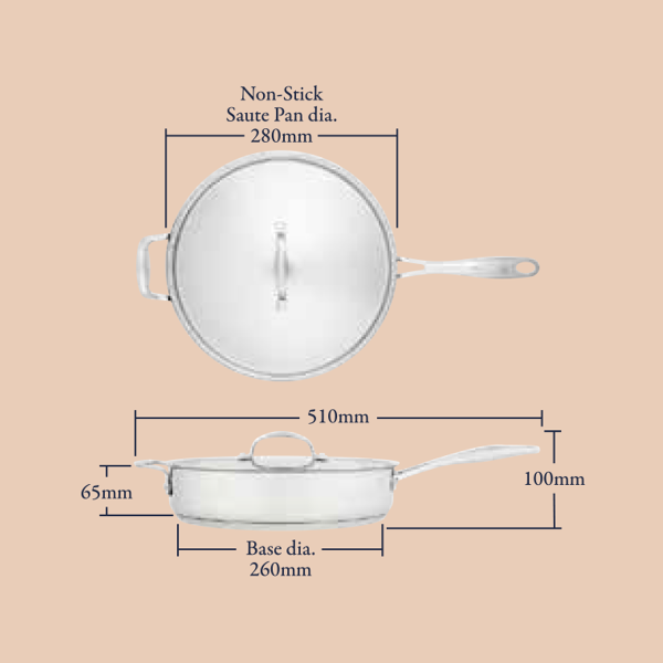 Stellar Profile 28cm Non-Stick Saute Pan 3.5L