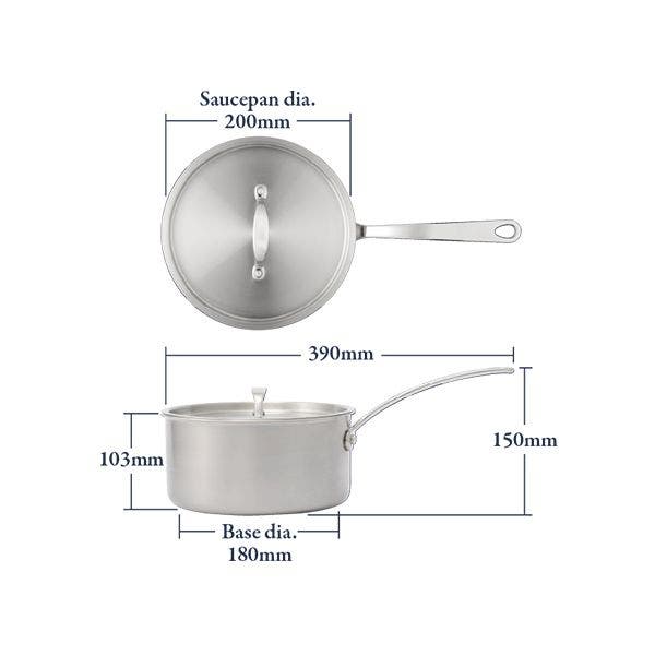 Stellar Eclipse 20cm Tri-Ply Saucepan