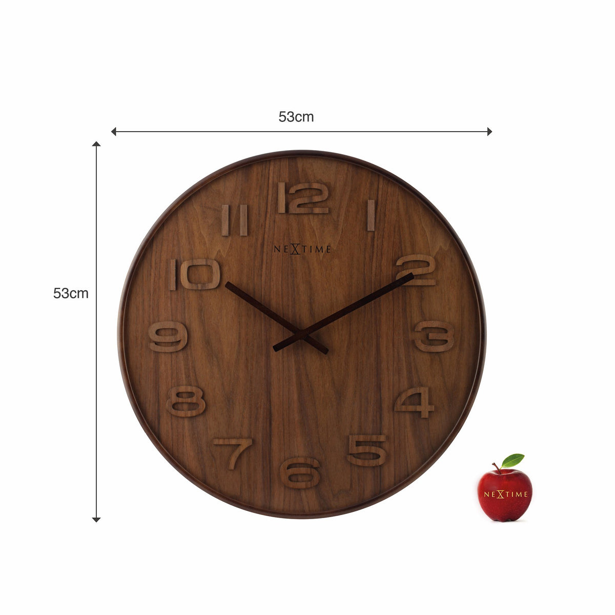 NeXtime - Wall clock – 53 x 3 cm - Wood - Brown - 'Wood Wood Big'