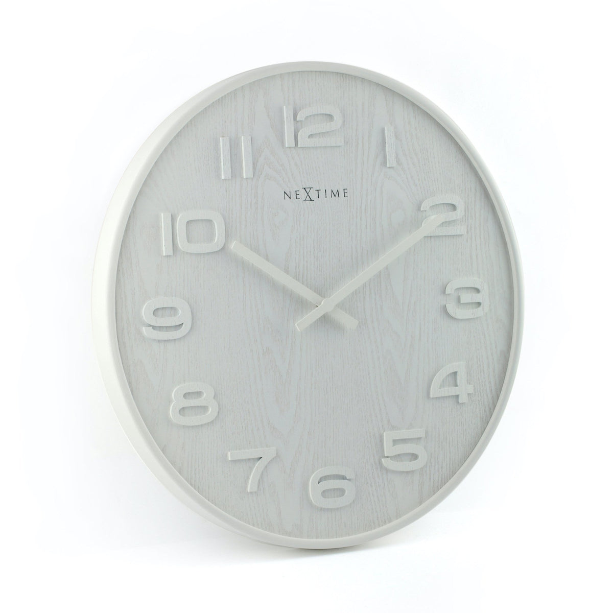 NeXtime - Wall clock – 52.8 x 3 cm - Wood - White - 'Wood Wood Big'