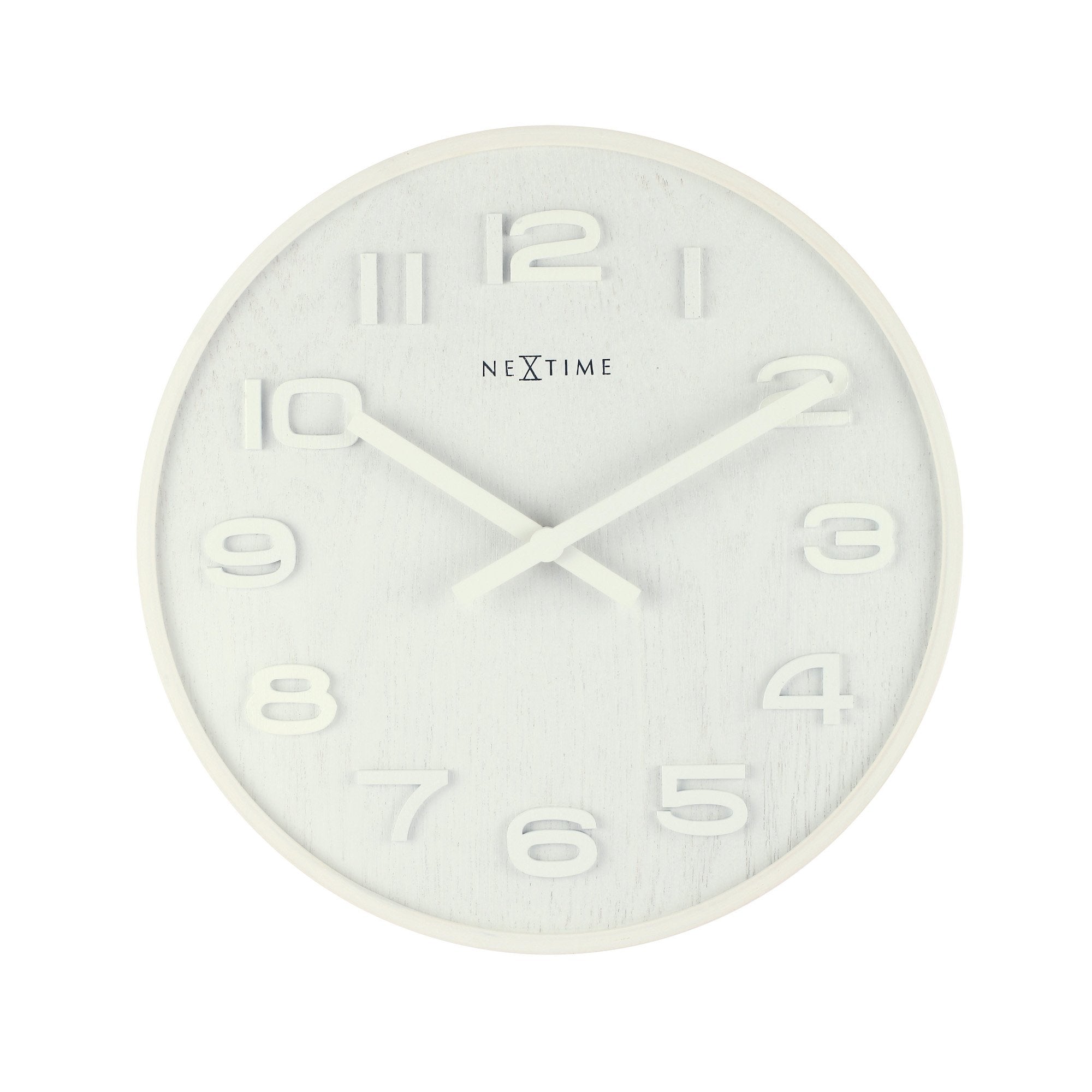 NeXtime - Wall clock – 52.8 x 3 cm - Wood - White - 'Wood Wood Big'