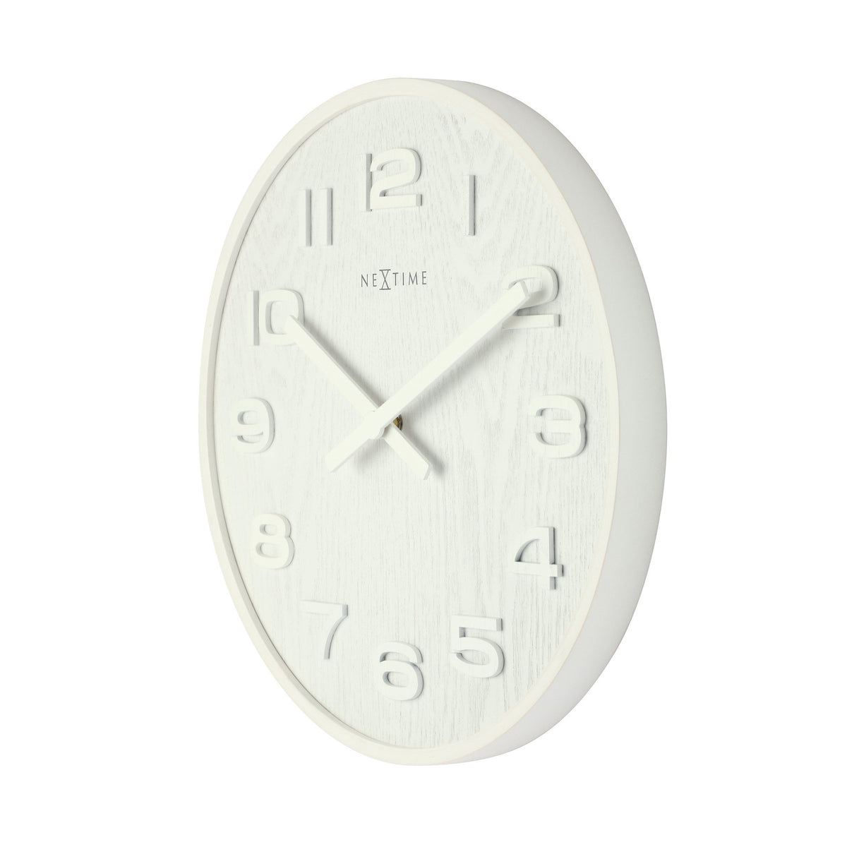 NeXtime - Wall clock – 52.8 x 3 cm - Wood - White - 'Wood Wood Big'