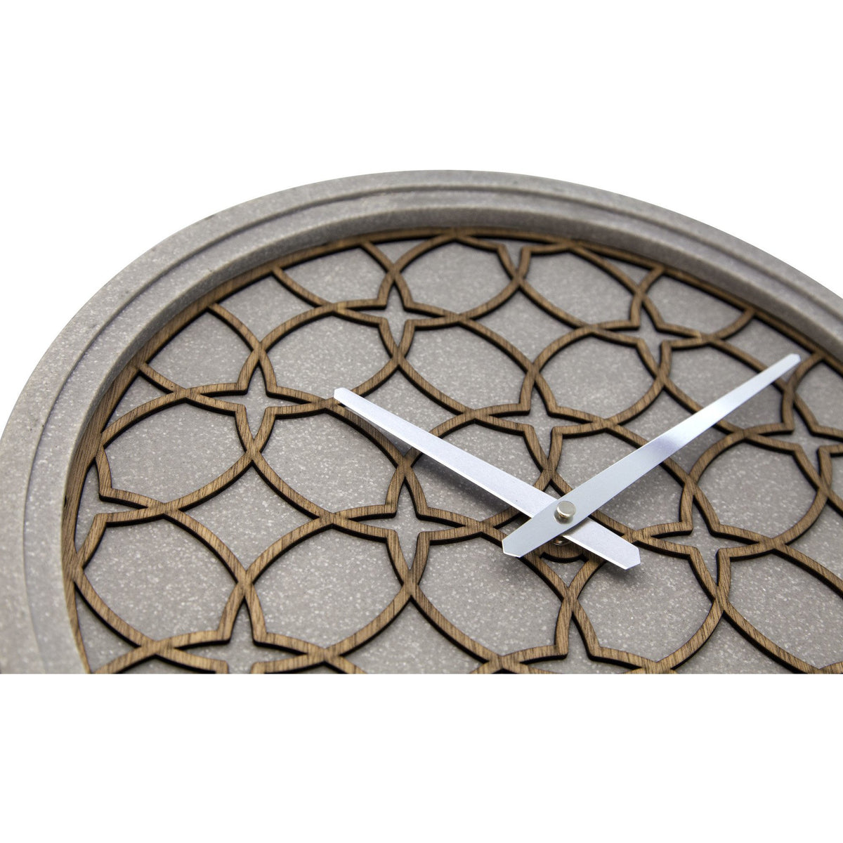 NeXtime - Wall Clock - Ø 39.5 cm - Polyresin/Wood – Grey – 'Concreto love'