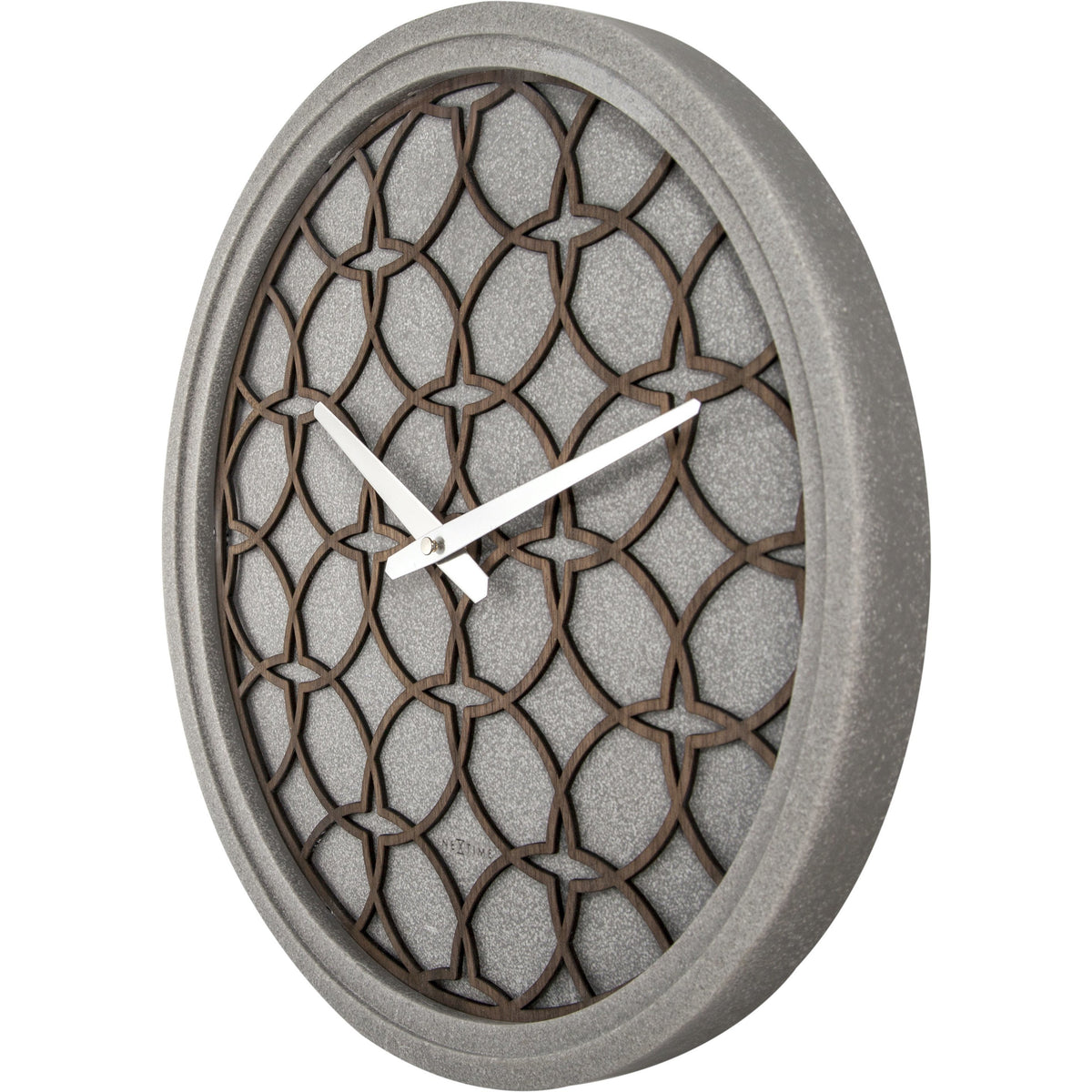 NeXtime - Wall Clock - Ø 39.5 cm - Polyresin/Wood – Grey – 'Concreto love'