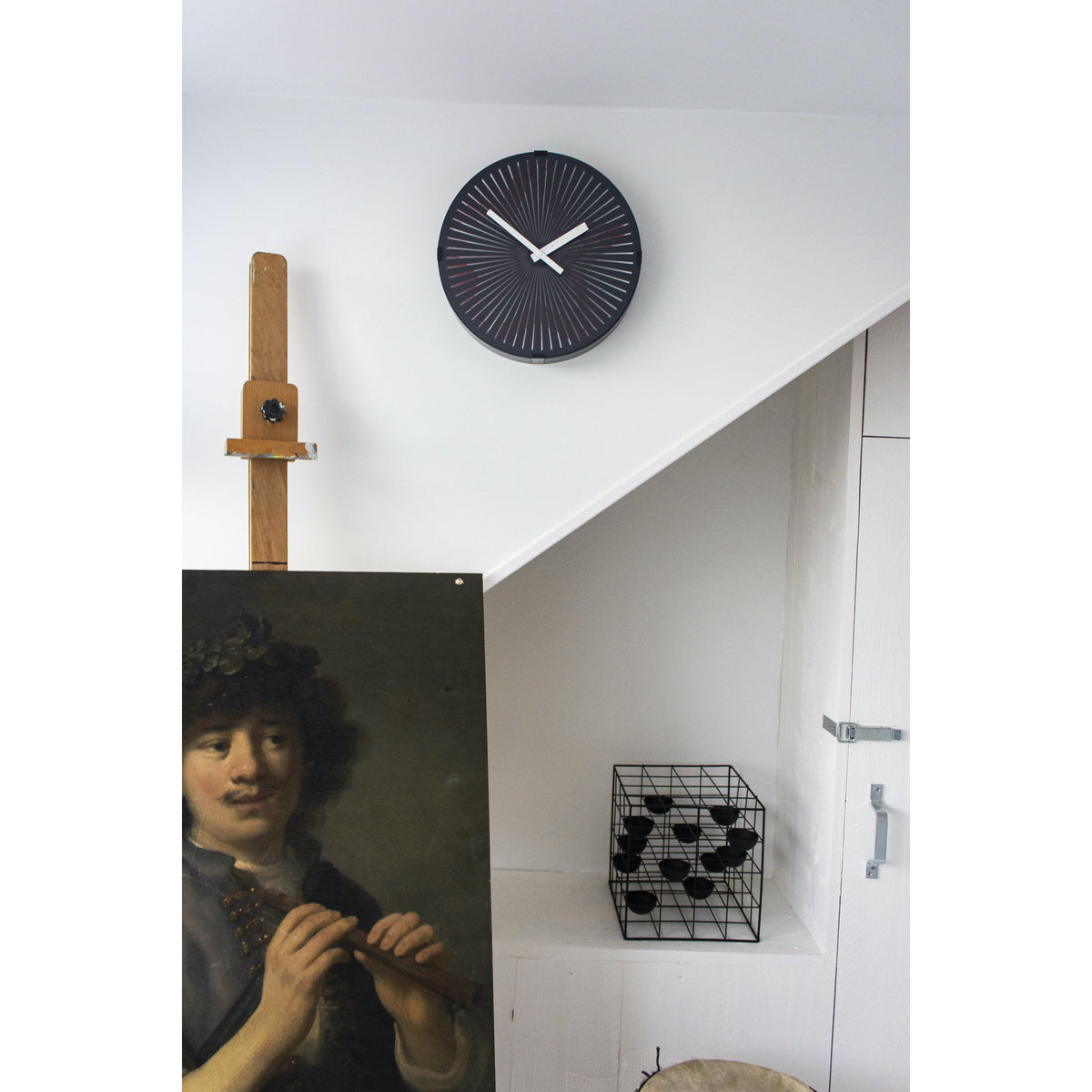 NeXtime - Wall clock- Ø 30 cm – Plastic – Motion clock-  Red – 'Motion Star – Red'