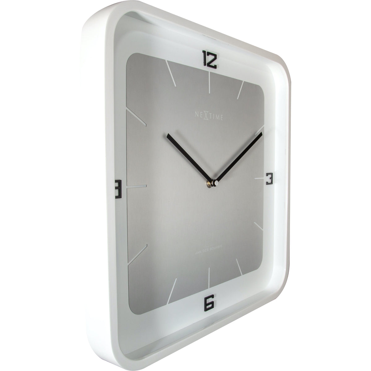 NeXtime - Wall clock - 40 x 40 x 4 cm - Wood - White - 'Square Wall'