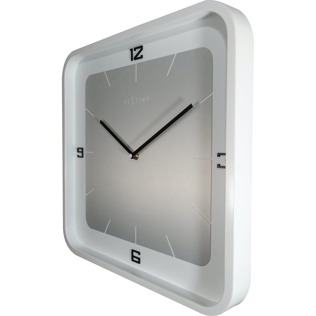 NeXtime - Wall clock - 40 x 40 x 4 cm - Wood - White - 'Square Wall'