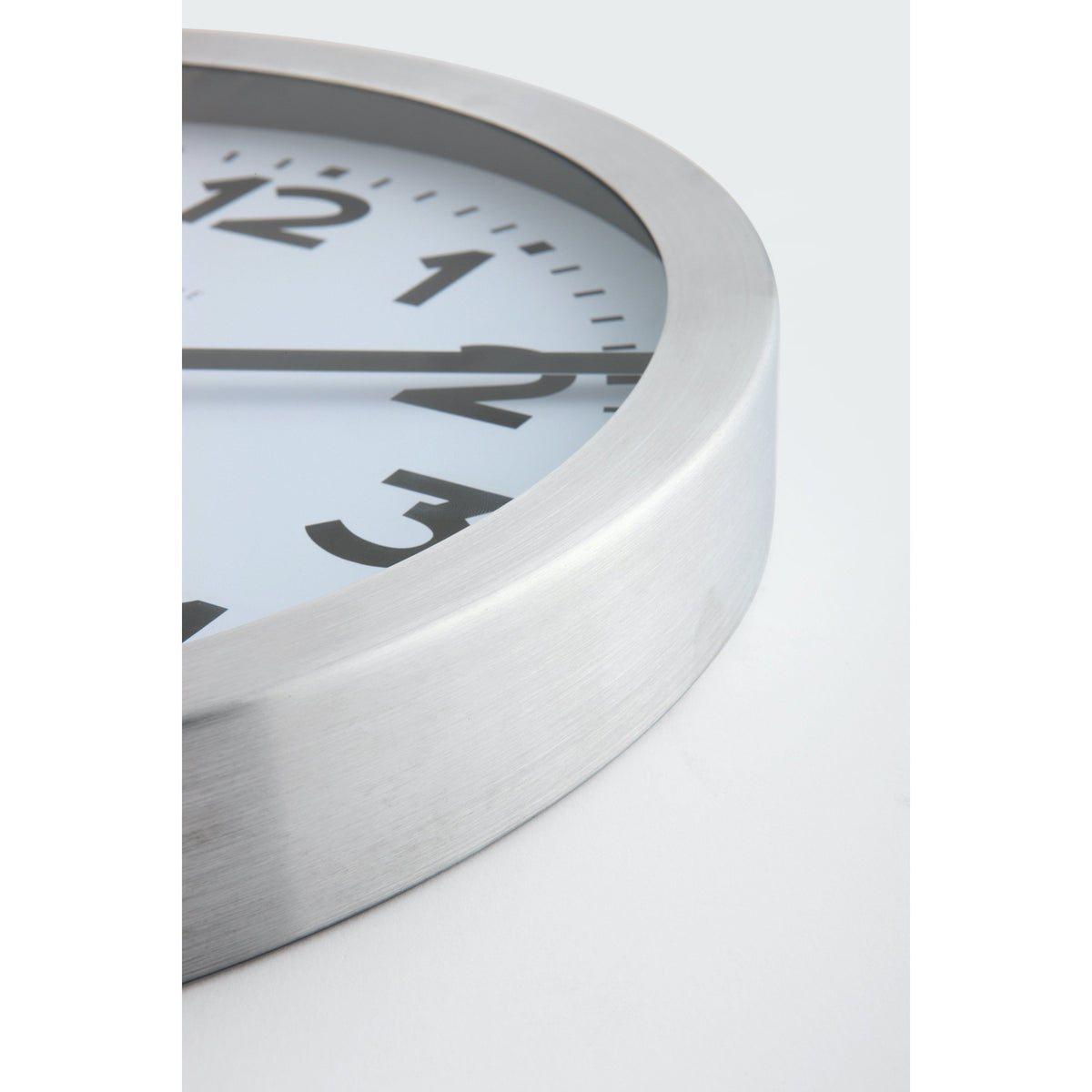 NeXtime - Wall clock/ Table clock - Ø 19 cm – Aluminum - Brushed - 'Station Numbers'