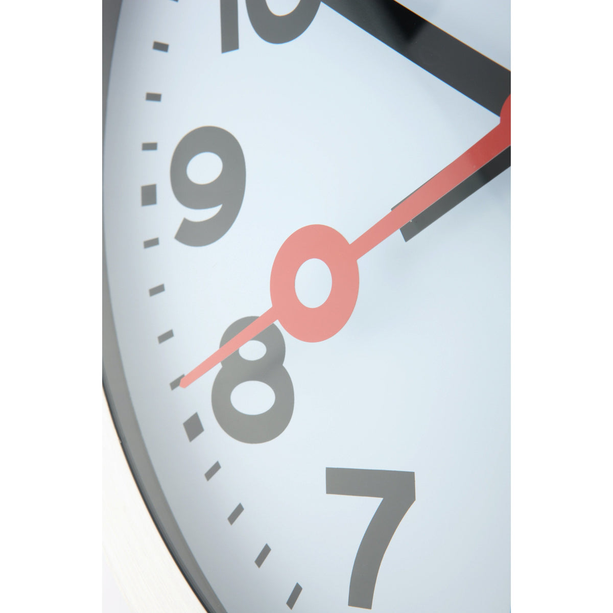 NeXtime - Wall clock/ Table clock - Ø 19 cm – Aluminum - Brushed - 'Station Numbers'