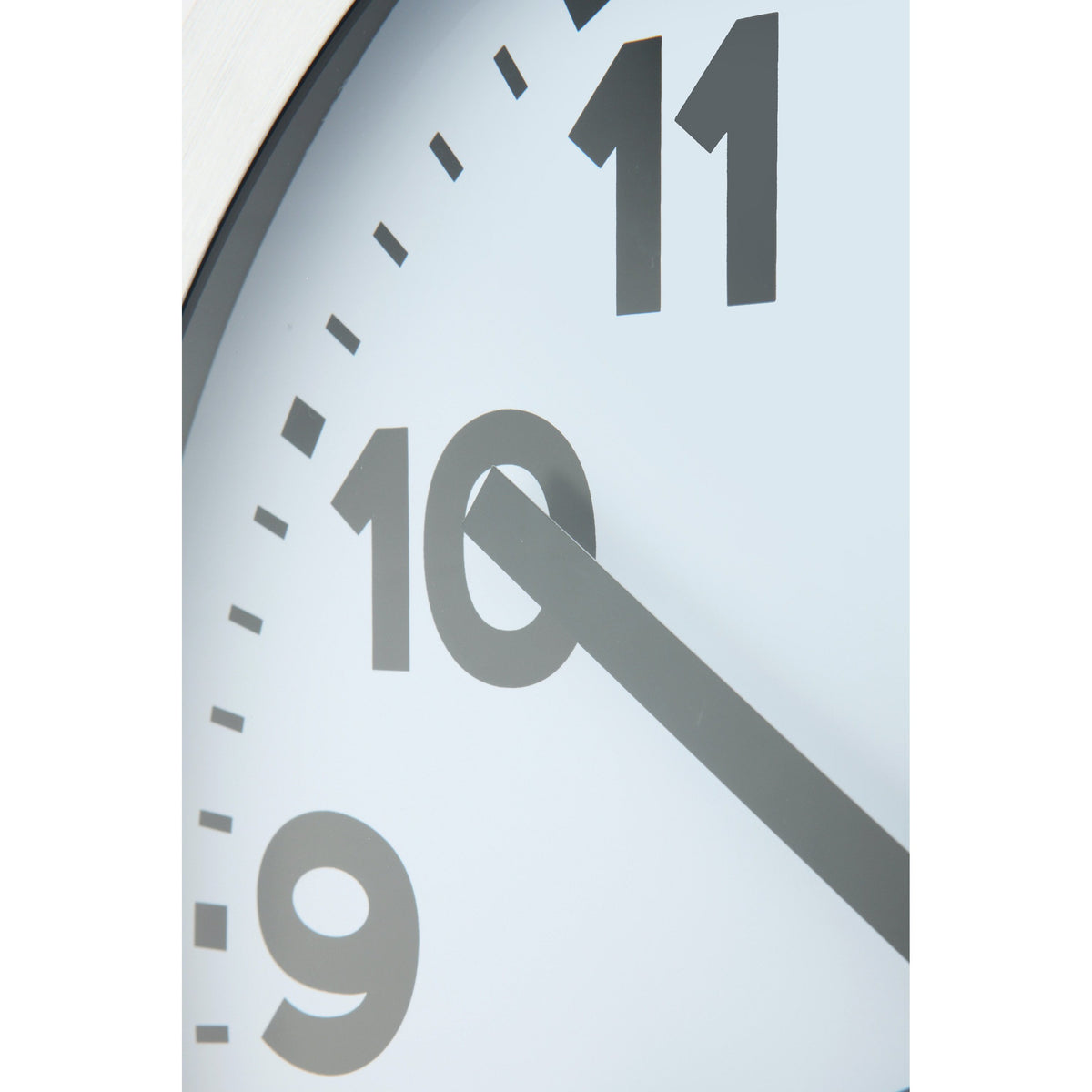 NeXtime - Wall clock/ Table clock - Ø 19 cm – Aluminum - Brushed - 'Station Numbers'