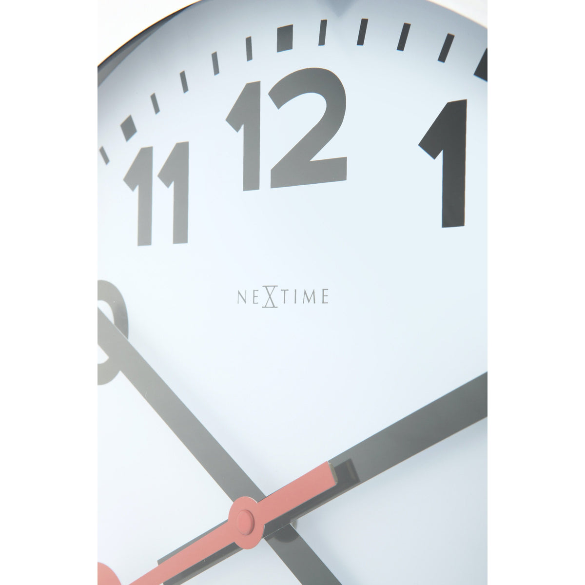 NeXtime - Wall clock/ Table clock - Ø 19 cm – Aluminum - Brushed - 'Station Numbers'