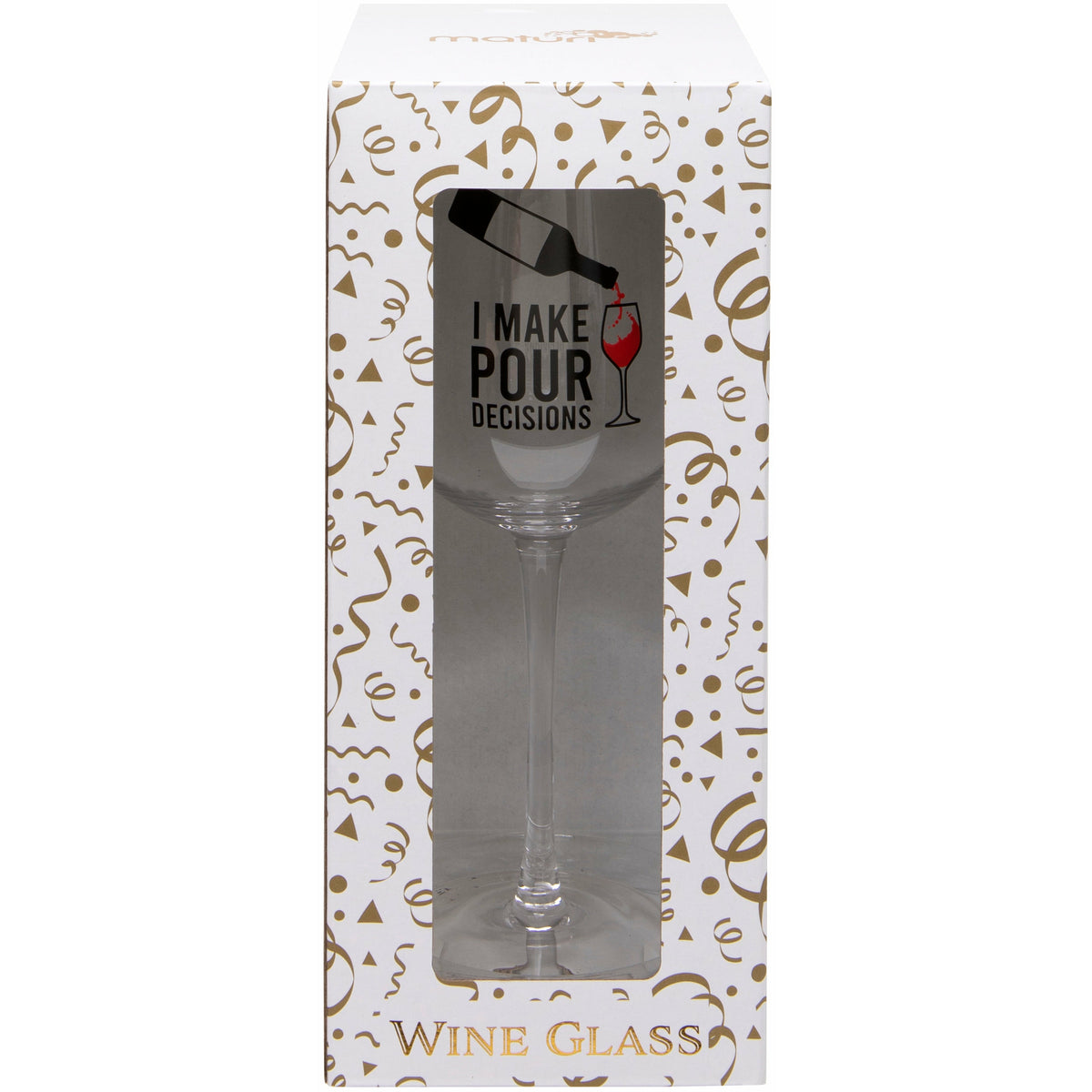 'I Make Pour Decisions' Wine Glass in Box