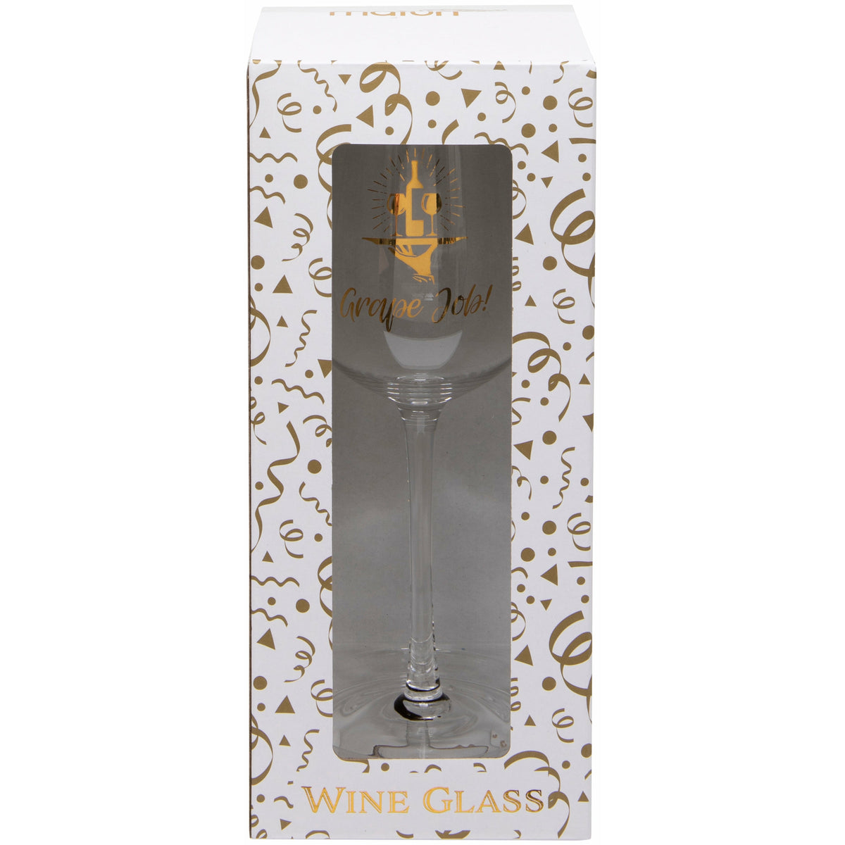 'Grape Job' Wine Glass in Box