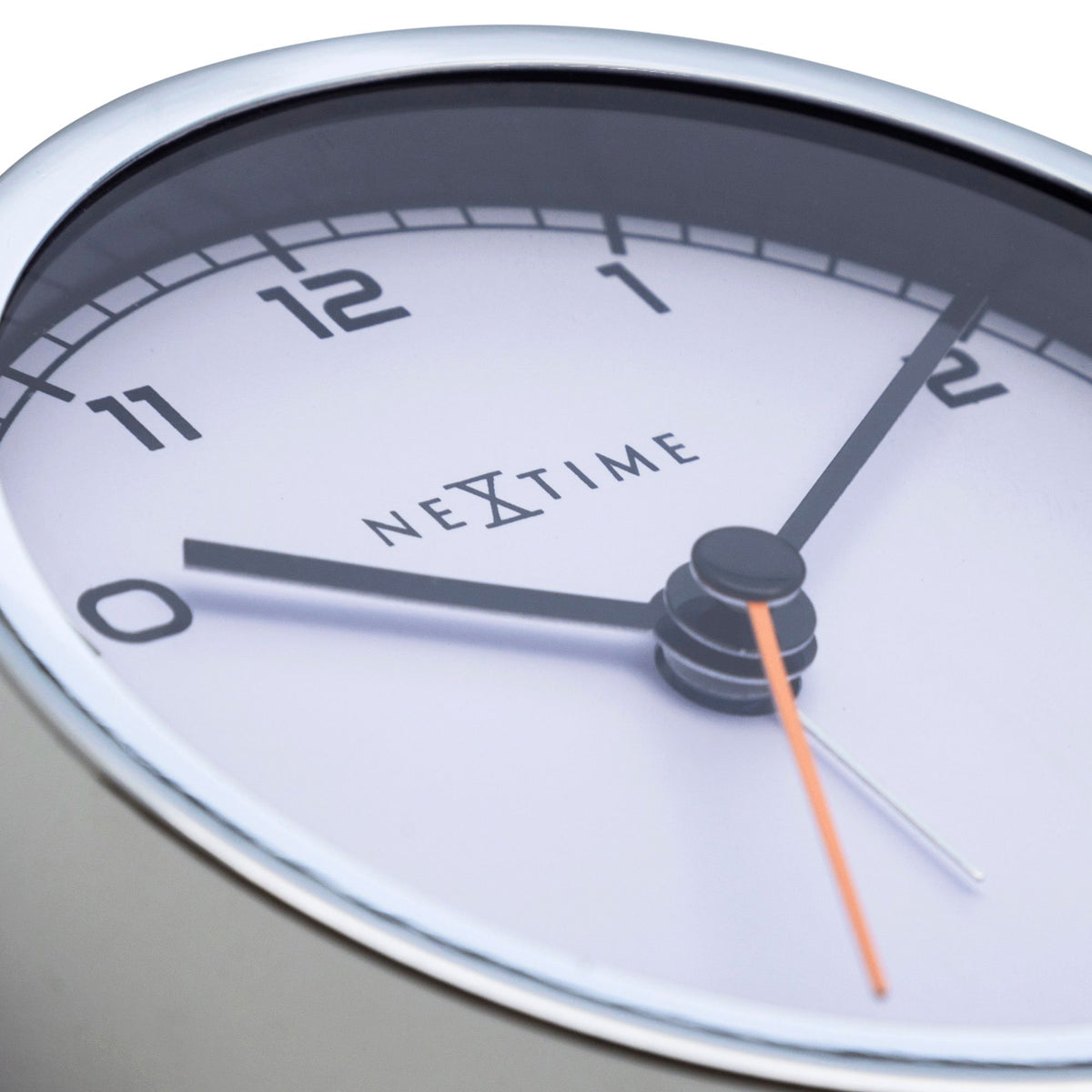 NeXtime - Alarm clock - 9 x 9 x 7.5 cm - Metal - White - 'Company Alarm'