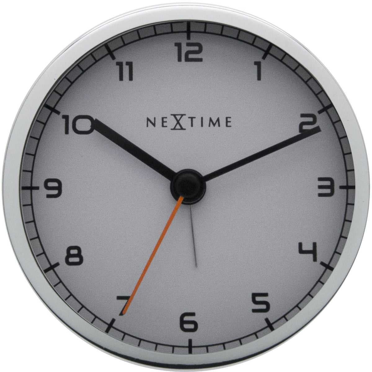 NeXtime - Alarm clock - 9 x 9 x 7.5 cm - Metal - White - 'Company Alarm'