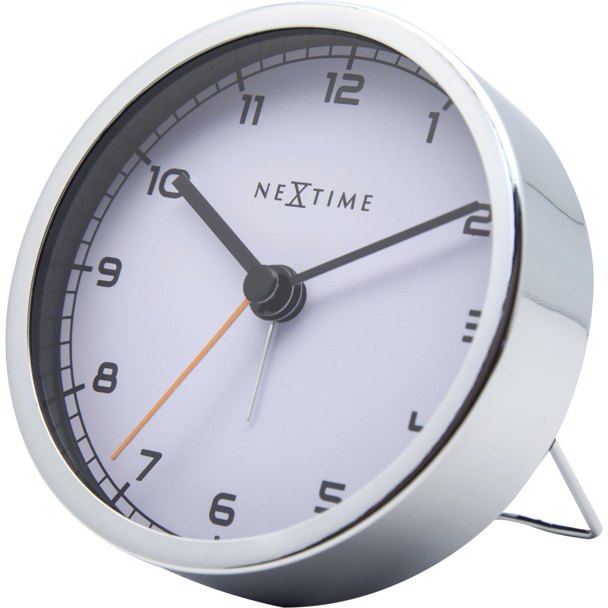 NeXtime - Alarm clock - 9 x 9 x 7.5 cm - Metal - White - 'Company Alarm'