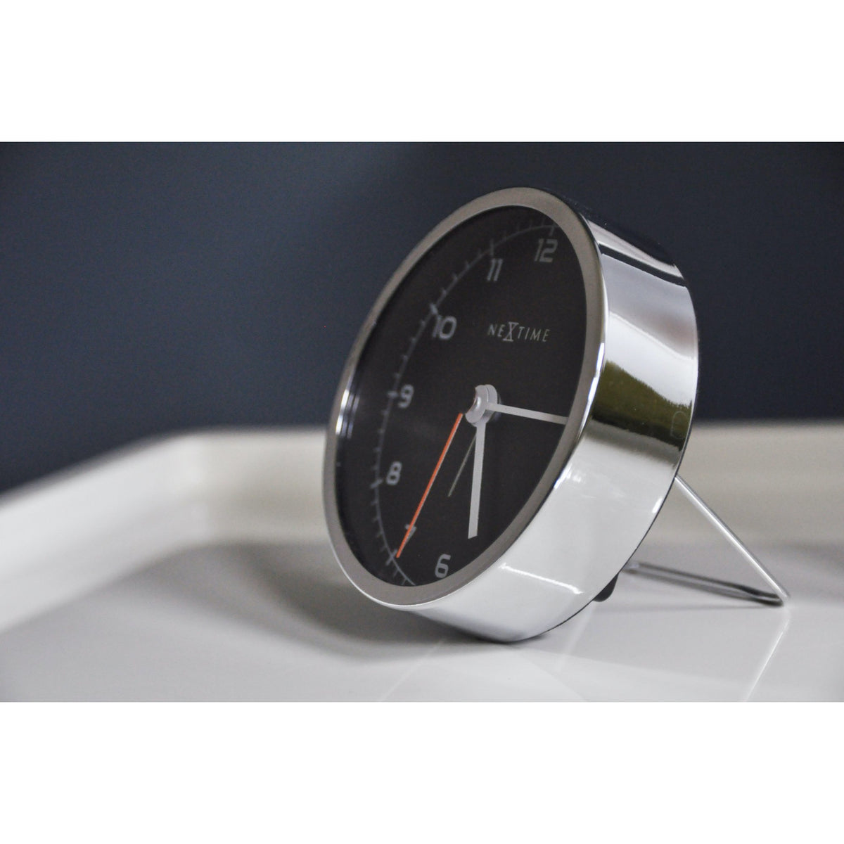 NeXtime - Alarm clock - 9 x 9 x 7.5 cm - Metal - White - 'Company Alarm'