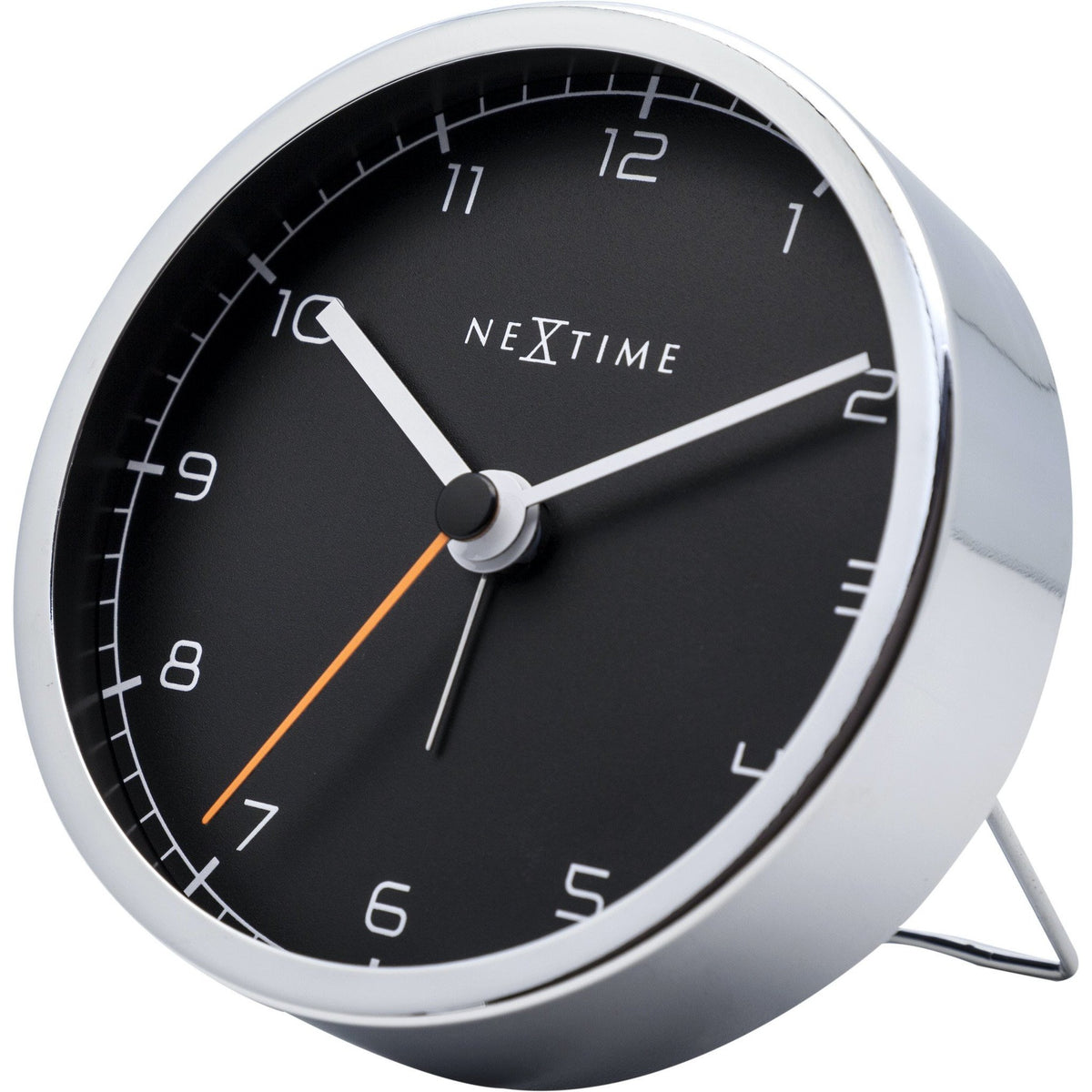 NeXtime - Alarm clock - 9 x 9 x 7.5 cm - Metal - White - 'Company Alarm'