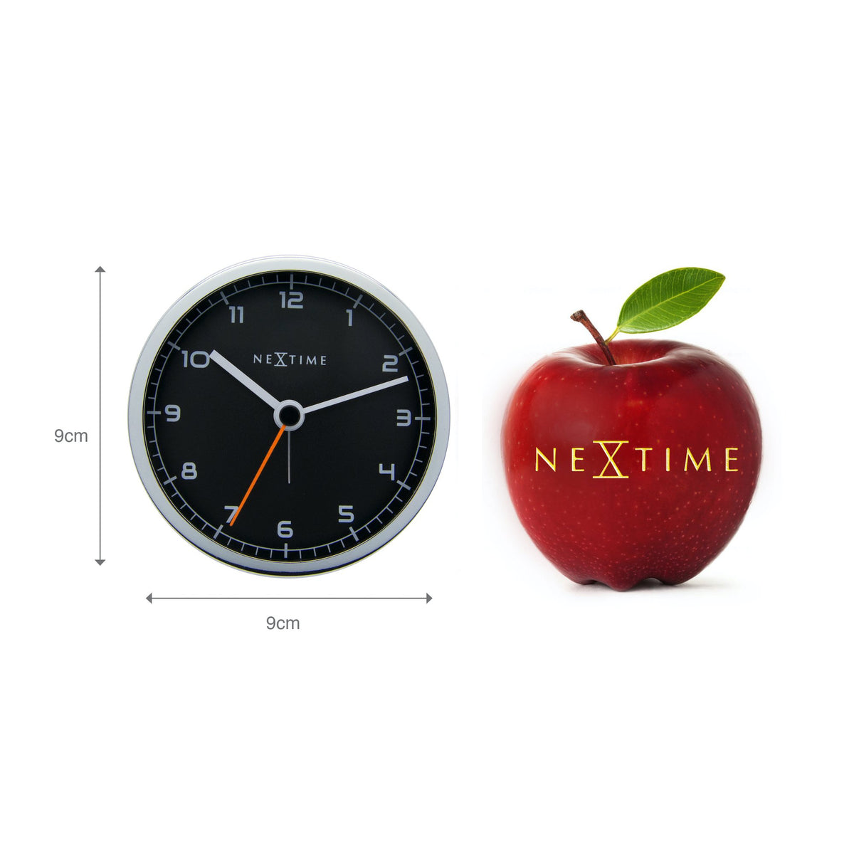 NeXtime - Alarm clock - 9 x 9 x 7.5 cm - Metal - White - 'Company Alarm'