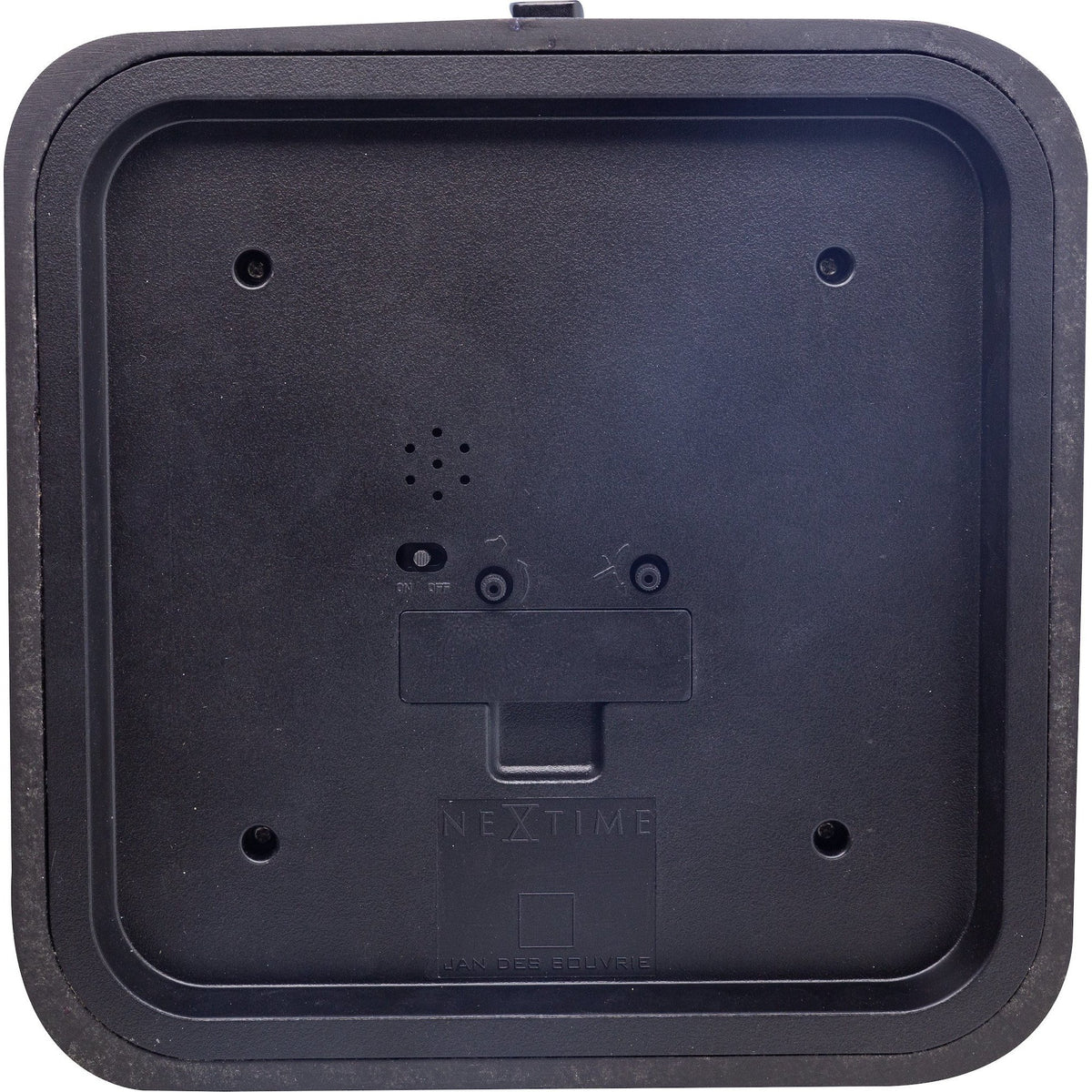 NeXtime - Table clock - 20 x 20 x 6 cm - Wood - Black - 'Square Alarm'