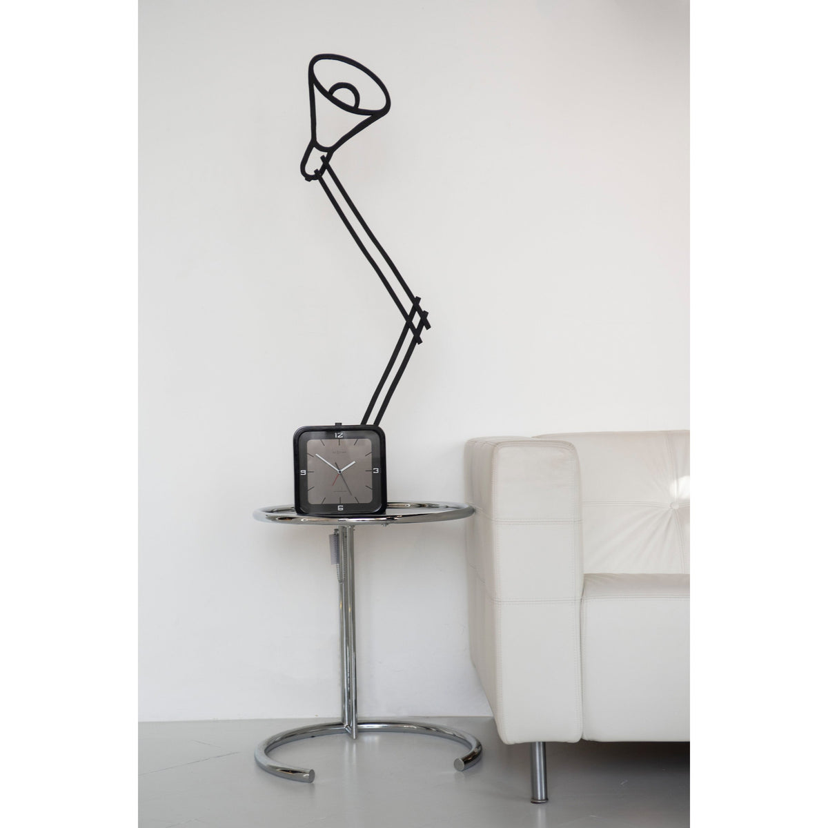 NeXtime - Table clock - 20 x 20 x 6 cm - Wood - Black - 'Square Alarm'