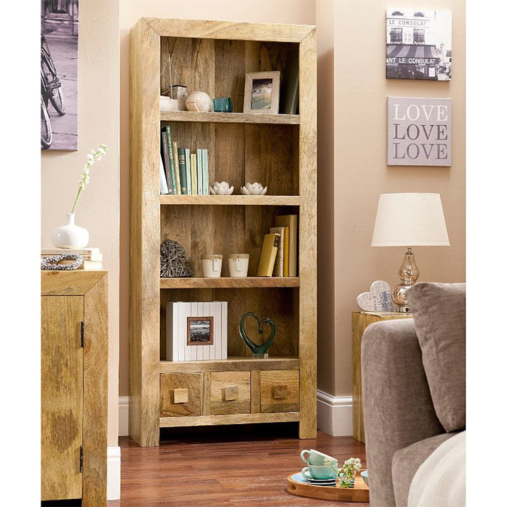 Dakota Light Mango Wood Large Bookcase