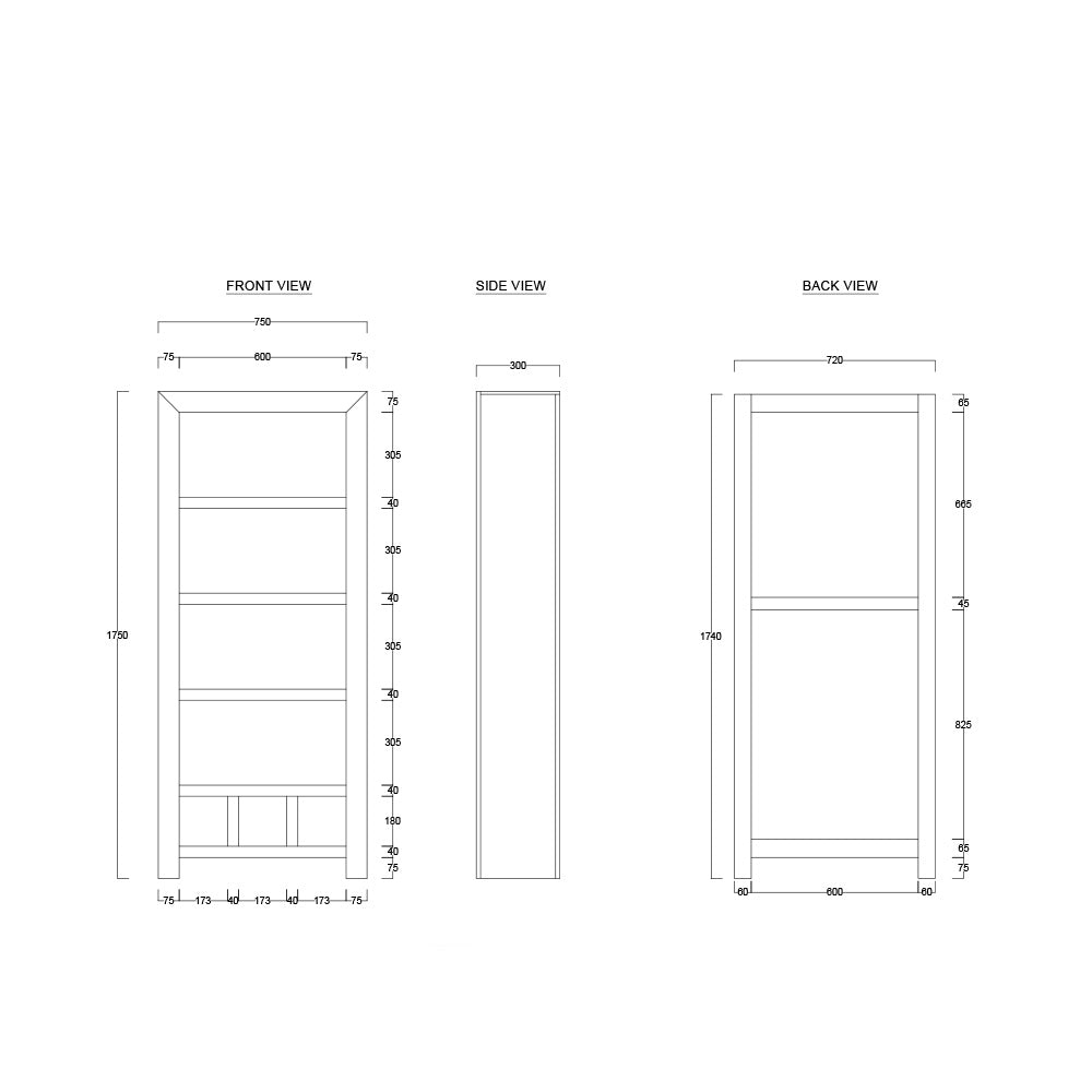 Dakota Mango Wood Large Bookcase