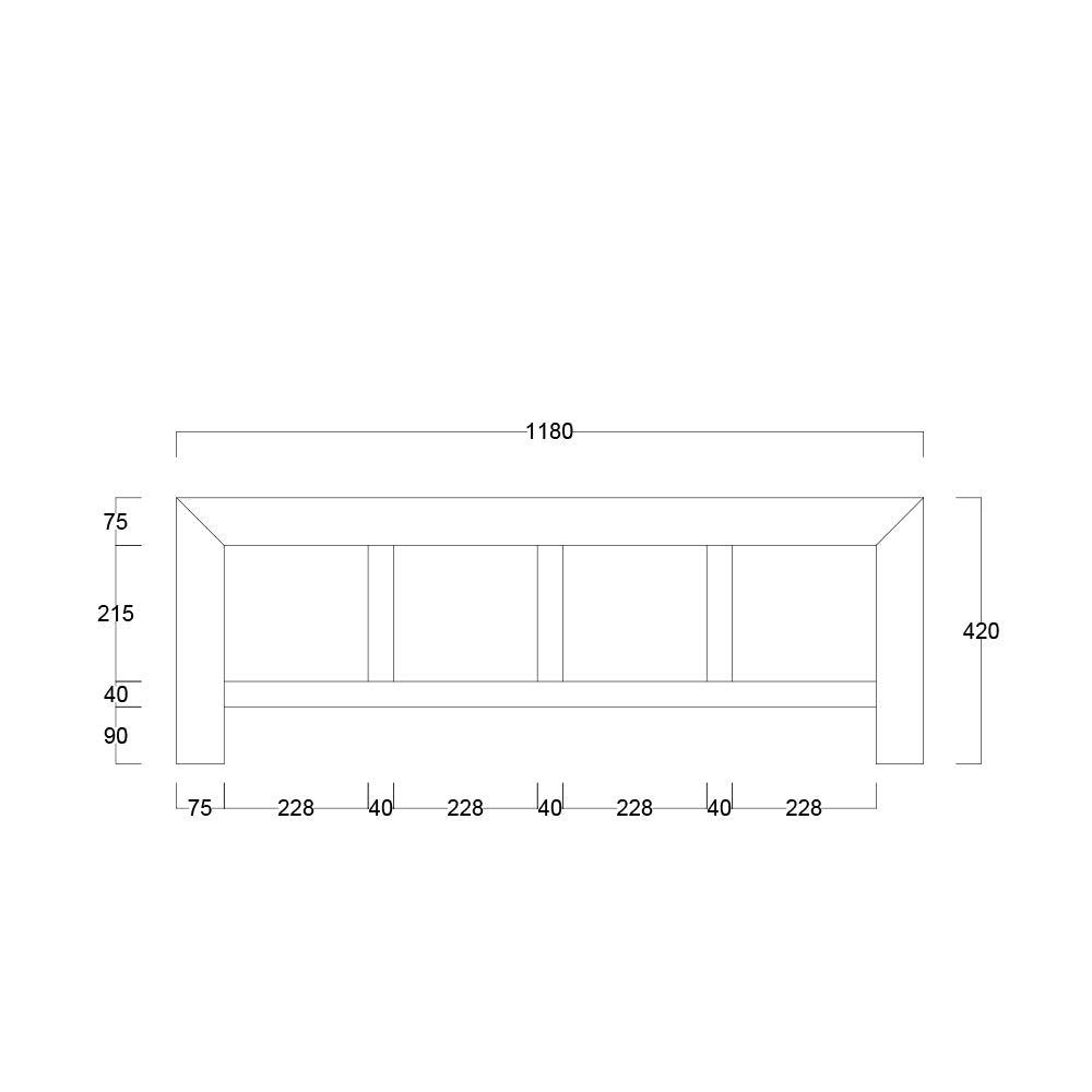 Dakota Mango Wood Eight Drawer Coffee Table
