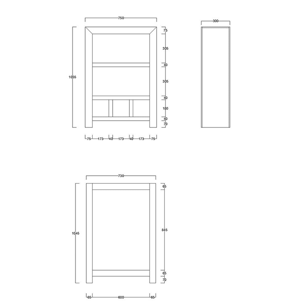 Dakota Light Mango Wood Small Bookcase