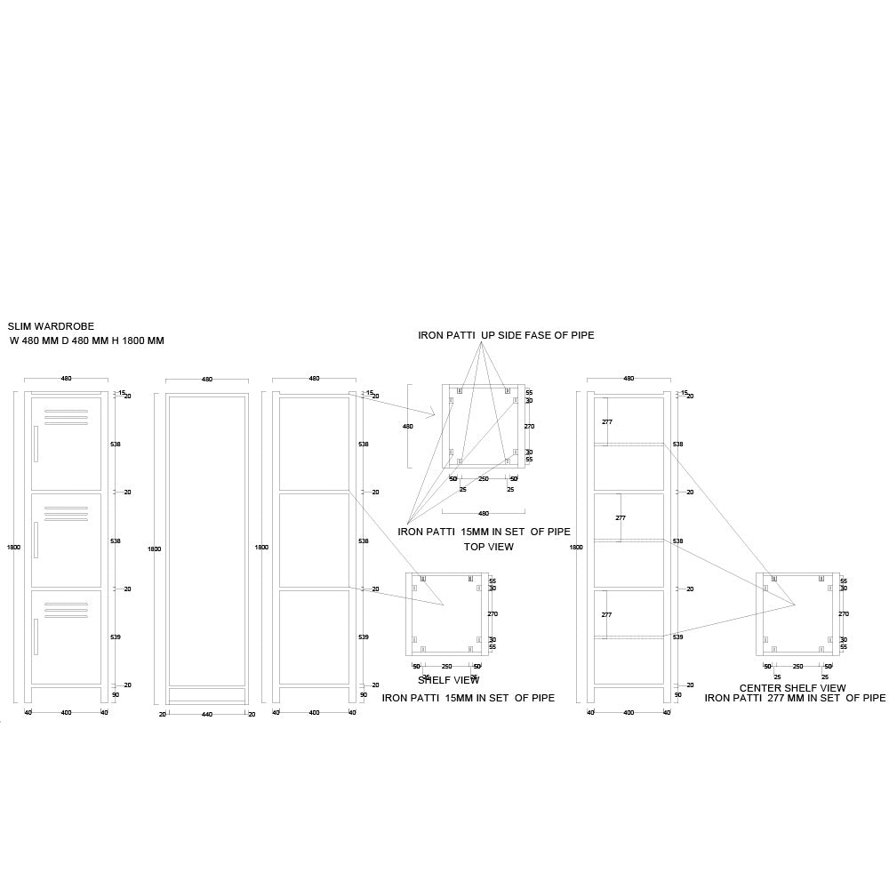 Frais Wood & Metal 3 Drawer Locker