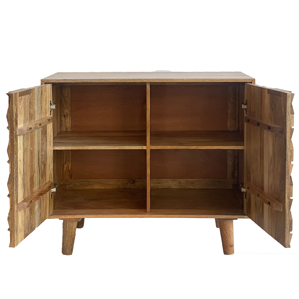 Geometric Mango Wood Small Sideboard