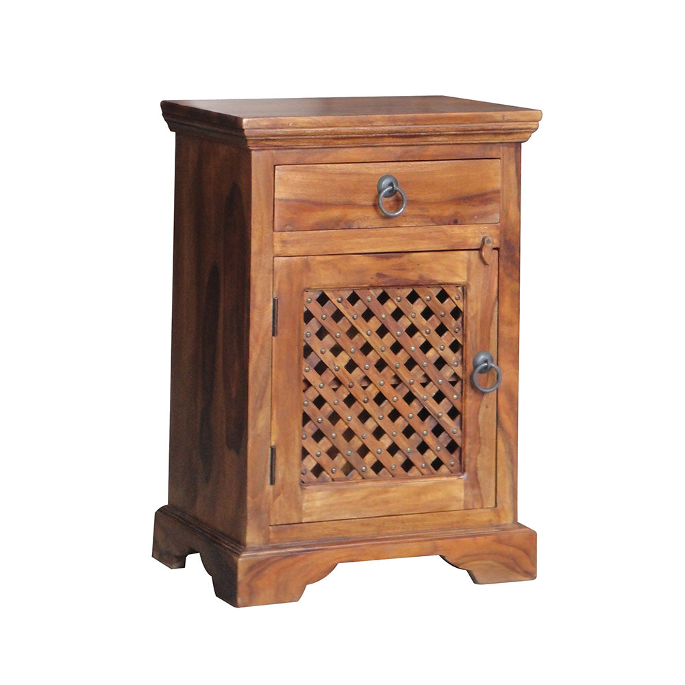 Klaasik Sheesham Wood Bedside Table - Left