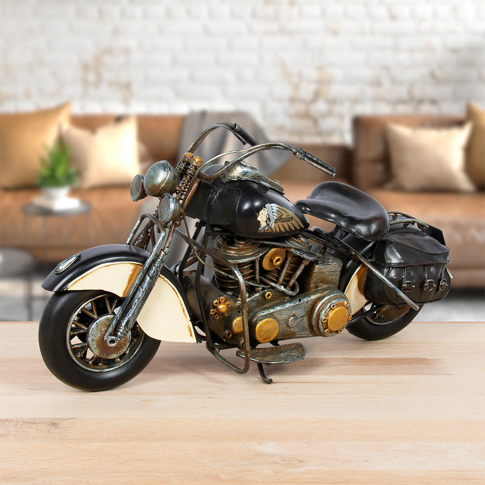 Vintage Black Native American Chief Motorbike Ornament