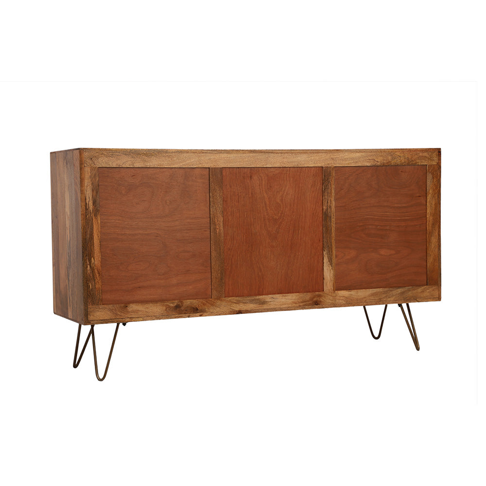 Rattan Brown Mango Wood Large Sideboard