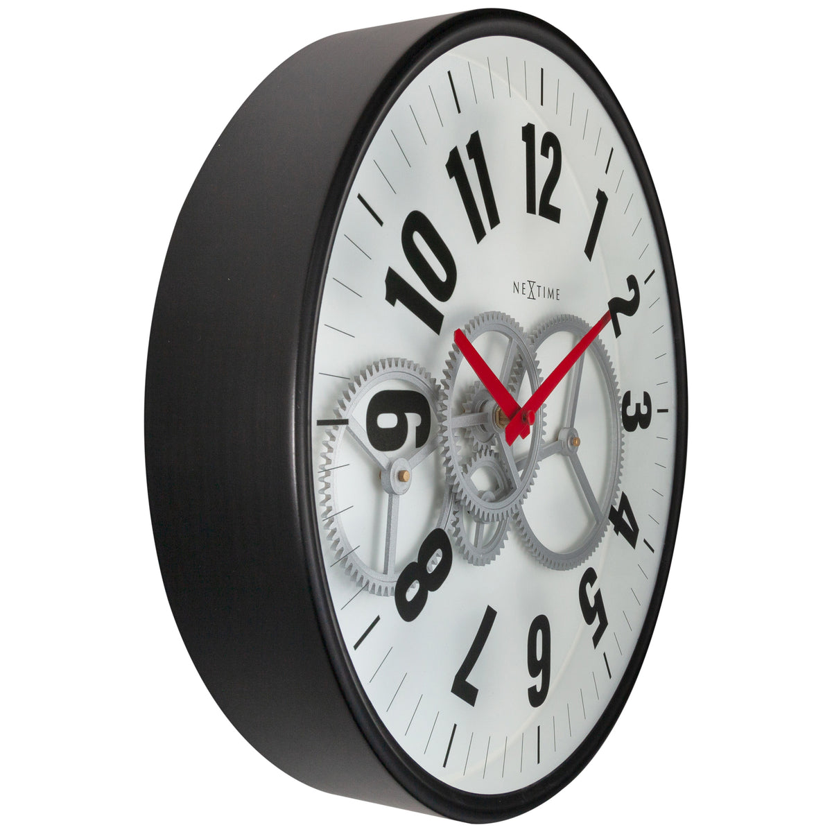 Gear Clock - White -  40 cm - Metal/Glass - Modern Gear Clock - NeXtime